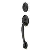 Emtek - Sgl Cyl, Saratoga Tub Ent, Arts and Crafts Lever, LH, US19 - Flat Black