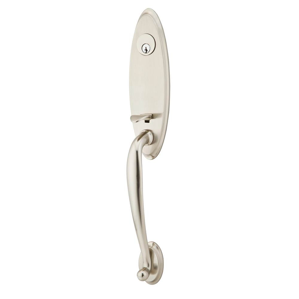 Emtek - Sgl Cyl, Marietta Tub Ent, Arts and Crafts Lever, LH, US15 - Satin Nickel