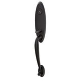 Emtek - Sgl Cyl, Marietta Tub Ent, Arts and Crafts Lever, LH, US19 - Flat Black