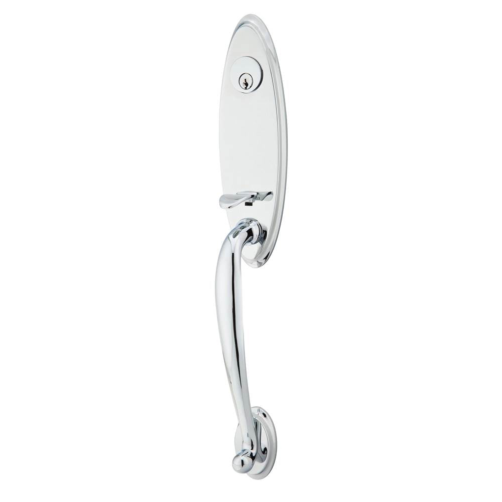 Emtek - Sgl Cyl, Marietta Tub Ent, Argos Lever, LH, US26 - Polished Chrome