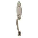 Emtek - Sgl Cyl, Marietta Tub Ent, Astoria Clear Knob, US15A - Pewter