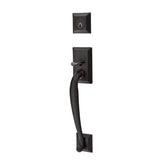 Emtek - Sgl Cyl, Franklin Tub Ent, Arts and Crafts Lever, LH, US19 - Flat Black