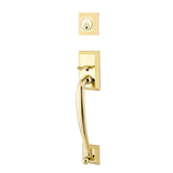 Emtek - Sgl Cyl, Franklin Tub Ent, Argos Lever, LH, US3NL - Unlacquered Brass
