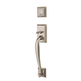 Emtek - Sgl Cyl, Franklin Tub Ent, Astoria Clear Knob, US15A - Pewter
