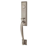 Emtek - Sgl Cyl, Adams Tub Ent, Lowell Crystal Knob, US15A - Pewter