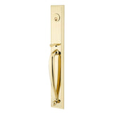 Emtek - Sgl Cyl, Jefferson Tub Ent, Arts and Crafts Lever, RH, US3NL - Unlacquered Brass