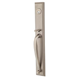 Emtek - Sgl Cyl, Jefferson Tub Ent, Astoria Clear Knob, US15A - Pewter