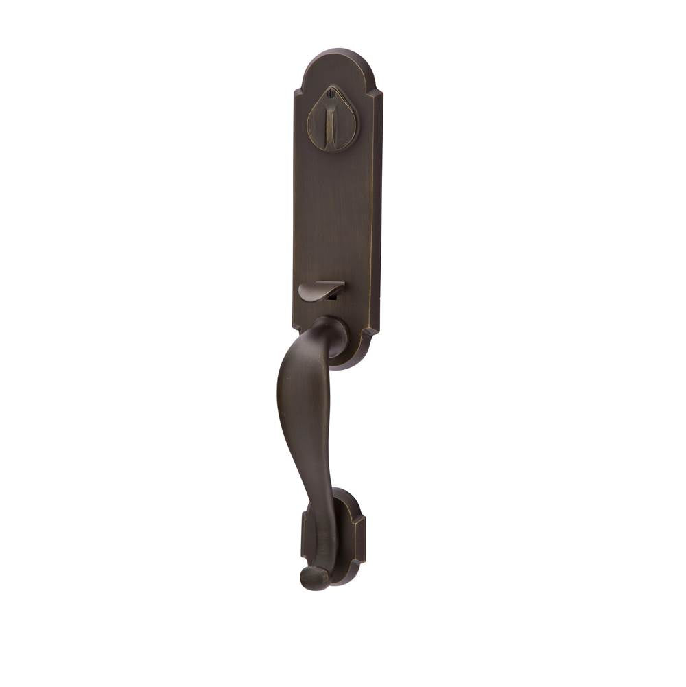 Emtek - Sgl Cyl, Remington Tub Ent, Aurora Lever, LH, MB - Medium Bronze Patina