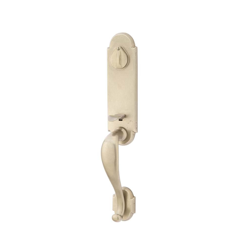 Emtek - Sgl Cyl, Remington Tub Ent, Aurora Lever, LH, TWB - Tumbled White Bronze