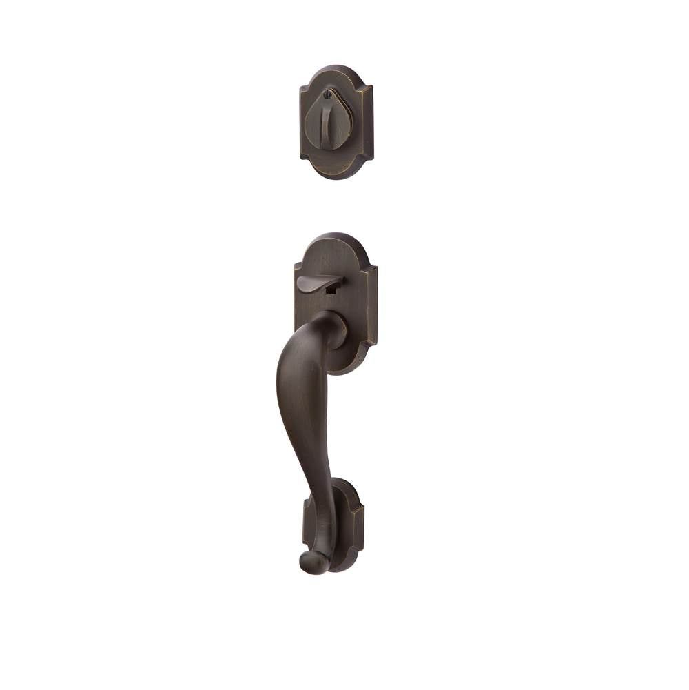 Emtek - Sgl Cyl, Denver Tub Ent, Aurora Lever, LH, MB - Medium Bronze Patina