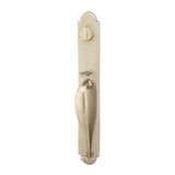 Emtek - Sgl Cyl, Greeley Tub Ent, Aurora Lever, LH, TWB - Tumbled White Bronze