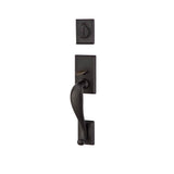 Emtek - Sgl Cyl, Rectangular Sectional Tub Ent, Aurora Lever, LH, FB - Flat Black Bronze Patina