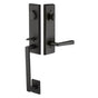 Emtek - Sgl Cyl, Rustic Modern Rectangular Monolithic Tub Ent, Cimarron Lever, RH, FB - Flat Black Bronze Patina
