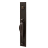 Emtek - Sgl Cyl, Rectangular Full Length Tub Ent, Aurora Lever, LH, MB - Medium Bronze Patina