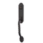 Emtek - Sgl Cyl, Monolithic with San Carlos Grip Tub Ent, Lafayette Lever, LH, FBS - Flat Black Steel
