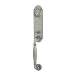 Emtek - Sgl Cyl, Monolithic with Normandy Grip Tub Ent, Lafayette Lever, LH, SWS - Satin Steel