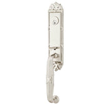 Emtek - Sgl Cyl, Ribbon and Reed Tub Ent, Arts and Crafts Lever, LH, US15 - Satin Nickel