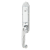 Emtek - Sgl Cyl, Ribbon and Reed Tub Ent, Argos Lever, LH, US26 - Polished Chrome