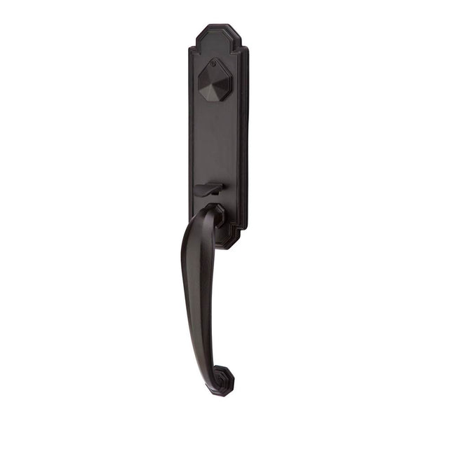 Emtek - Sgl Cyl, Octagon Tub Ent, Medici Lever, LH, FB - Flat Black Bronze Patina