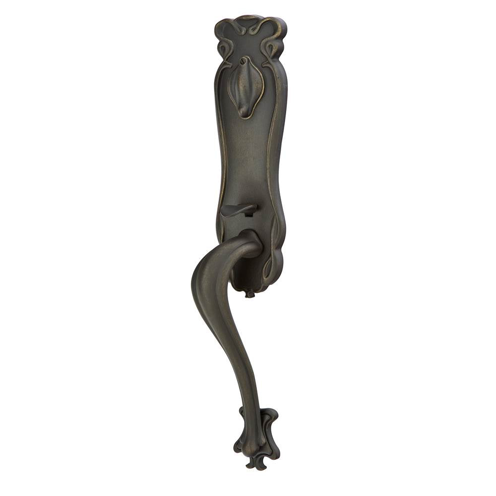 Emtek - Sgl Cyl, Art Nouveau Tub Ent, Medici Lever, LH, MB - Medium Bronze Patina