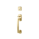 Emtek - Sgl Cyl, Urban Modern Sectional Tub, Argos Lever, LH, US4 - Satin Brass