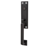 Emtek - Sgl Cyl, Arts and Crafts Tub Ent, Arts and Crafts Lever, LH, US19 - Flat Black