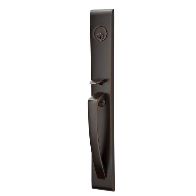Emtek - Sgl Cyl, Orion Tub Ent, Argos Lever, LH, US10B - Oil Rubbed Bronze