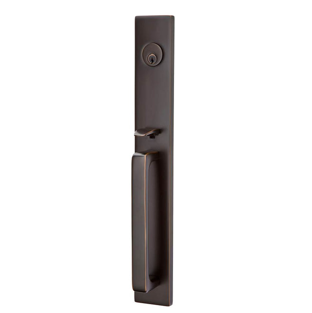 Emtek - Sgl Cyl, Lausanne Tub Ent, Argos Lever, LH, US10B - Oil Rubbed Bronze