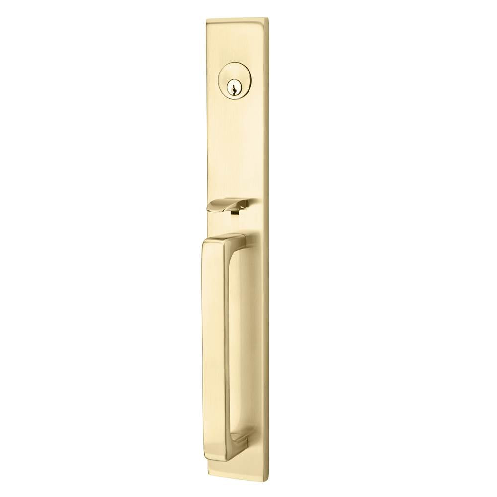 Emtek - Sgl Cyl, Lausanne Tub Ent, Argos Lever, RH, US4 - Satin Brass