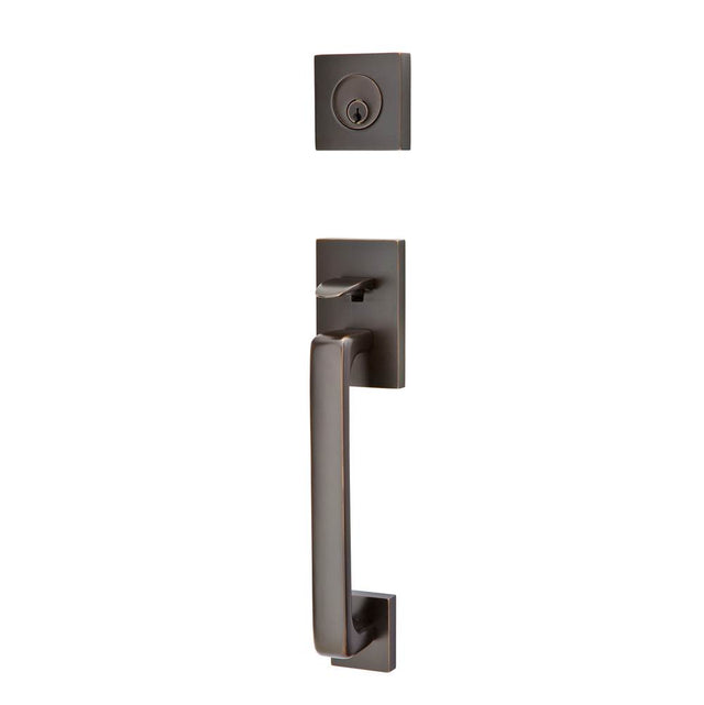 Emtek - Sgl Cyl, Baden Tub Ent, Argos Lever, LH, US10B - Oil Rubbed Bronze