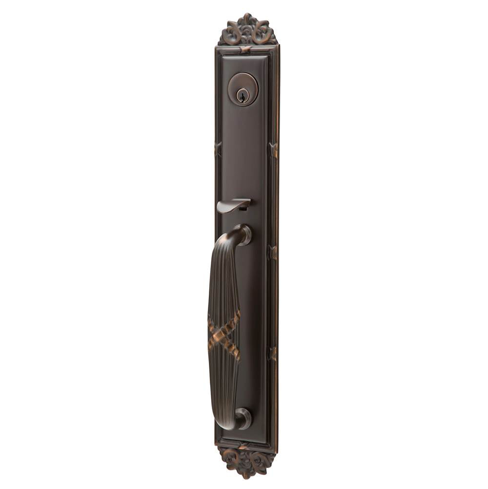 Emtek - Sgl Cyl, Imperial Tub Ent, Arts and Crafts Lever, RH, US10B - Oil Rubbed Bronze