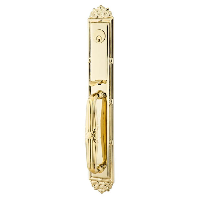 Emtek - Sgl Cyl, Imperial Tub Ent, Belmont Knob, US3 Lifetime - Polished Brass