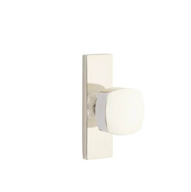 Emtek - Dummy, Single Sided, Stretto 1.5x5, Freestone Square Knob, US14 - Polished Nickel