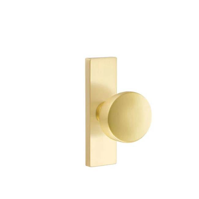 Emtek - Dummy, Single Sided, Stretto 1.5x5, Laurent Knob, US4 - Satin Brass
