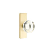 Emtek - Dummy, Single Sided, Stretto 1.5x5, Modern Disc Crystal Knob, US4 - Satin Brass