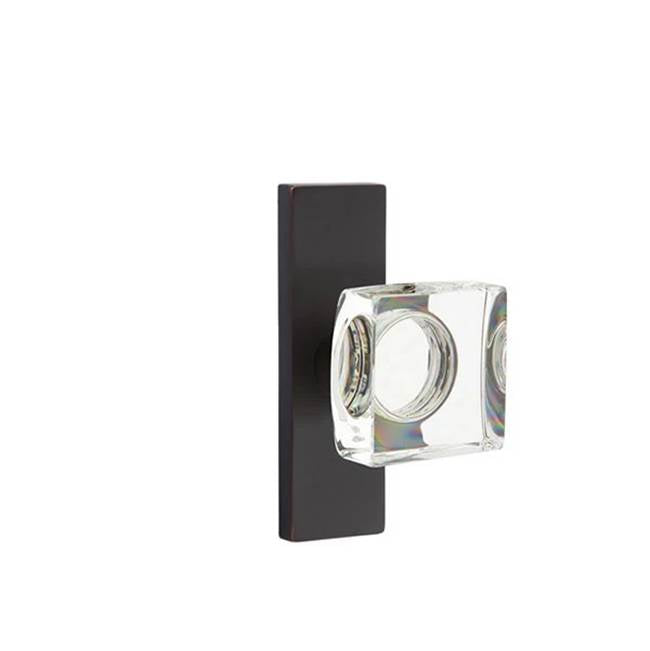 Emtek - Dummy, Single Sided, Stretto 1.5x5, Modern Square Crystal Knob, US10B - Oil Rubbed Bronze