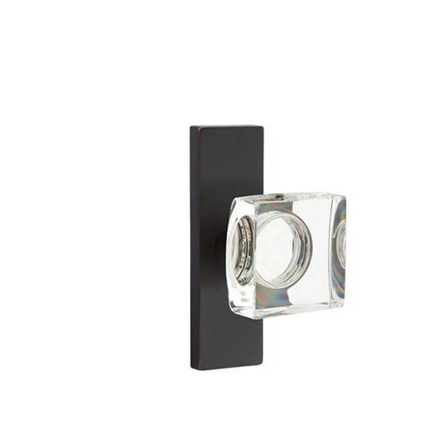 Emtek - Dummy, Single Sided, Stretto 1.5x5, Modern Square Crystal Knob, US10B - Oil Rubbed Bronze