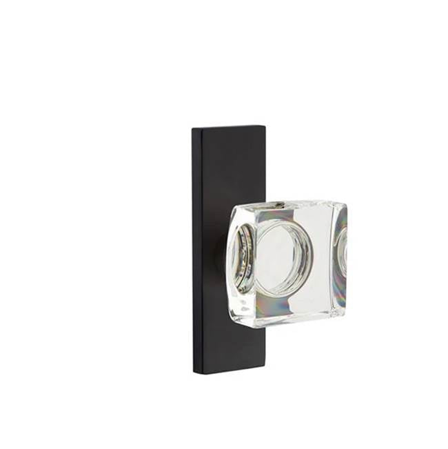 Emtek - Dummy, Single Sided, Stretto 1.5x5, Modern Square Crystal Knob, US19 - Flat Black