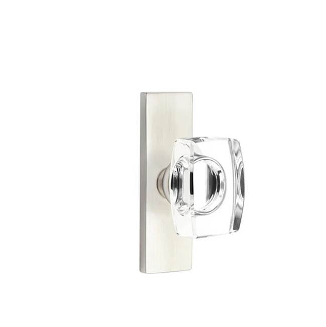 Emtek - Dummy, Single Sided, Stretto 1.5x5, Windsor Crystal Knob, US15 - Satin Nickel