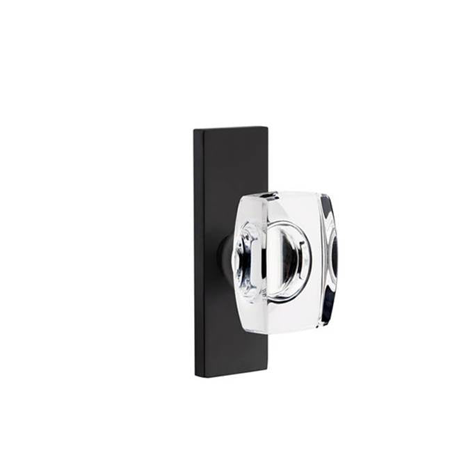 Emtek - Dummy, Single Sided, Stretto 1.5x5, Windsor Crystal Knob, US19 - Flat Black