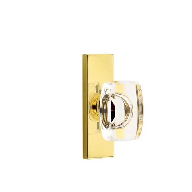 Emtek - Dummy, Single Sided, Stretto 1.5'' x 5'', Windsor Glass Knob, US10B - Unlacquered Brass