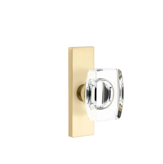 Emtek - Dummy, Single Sided, Stretto 1.5x5, Windsor Crystal Knob, US4 - Satin Brass