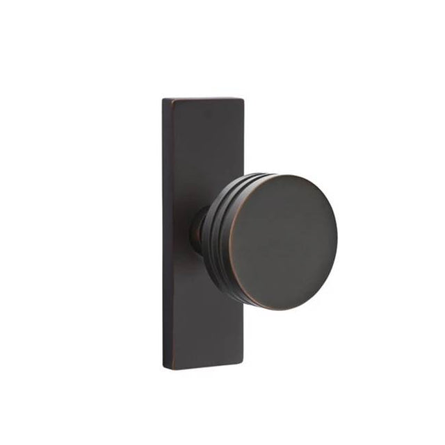 Emtek - Dummy, Pair, Stretto 1.5x5, Bern Knob, US10B - Oil Rubbed Bronze