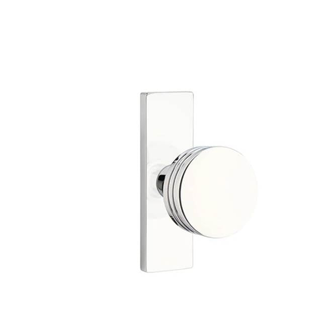Emtek - Dummy, Pair, Stretto 1.5x5, Bern Knob, US26 - Polished Chrome