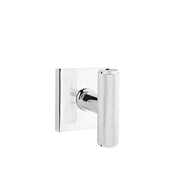 Emtek - Concealed, Passage, Square Rosette, The Ace Knurled Knob, US26 - Polished Chrome
