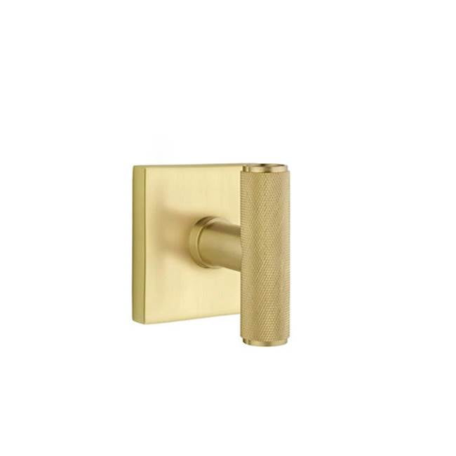 Emtek - Concealed, Passage, Square Rosette, The Ace Knurled Knob, US4 - Satin Brass