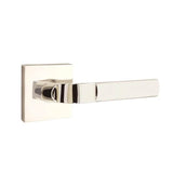 Emtek - Passage, Square Rosette, Aston Lever, RH, US14 - Polished Nickel
