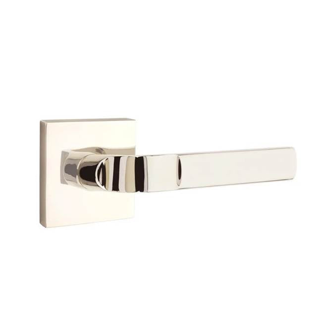 Emtek - Concealed, Privacy, Square Rosette, Aston Lever, US14 - Polished Nickel