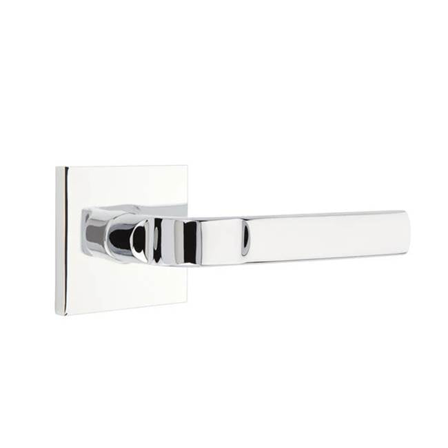 Emtek - Privacy, Square Rosette, Aston Lever, LH, US26 - Polished Chrome