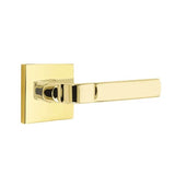 Emtek - Privacy, Square Rosette, Aston Lever, RH, US3NL - Unlacquered Brass
